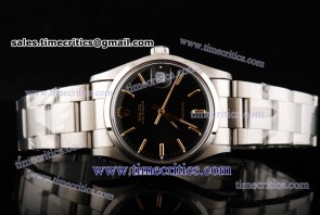 Rolex TriROL358 Date Black Dial Steel Watch