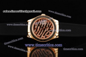 Rolex TriROL1504 Datejust Royal Black Black/Diamond Dial Rose Gold Watch