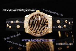 Rolex TriROL1507 Datejust Royal Black Black and Diamond Dial Yellow Gold Watch
