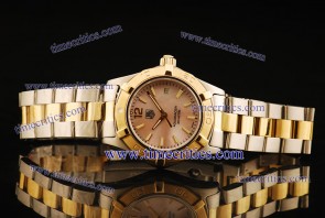 Tag Heuer TcrTHA420 Aquaracer Ladies Two Tone Pink Stick Markers Watch
