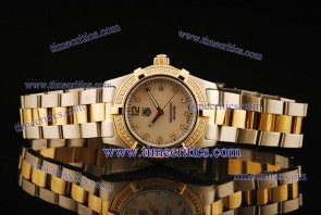 Tag Heuer TcrTHA427 Aquaracer Ladies Two Tone Pearl White Diamond Markers Watch