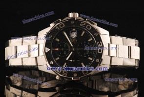 Tag Heuer TcrTHA048 Aquaracer Automatic 500M 5 Chrono 1:1 Original Black Dial Steel Watch